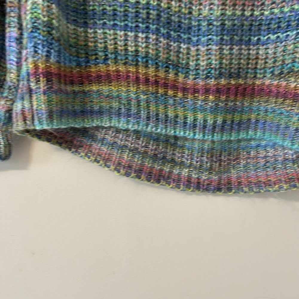 Lou & Grey | Colorful Rainbow Stripe Sweater Semi Crop Balloon Sleeve XS (6/8) - Picture 9 of 13